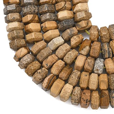 Natural Picture Jasper Beads Strands G-L654-I07-01-1