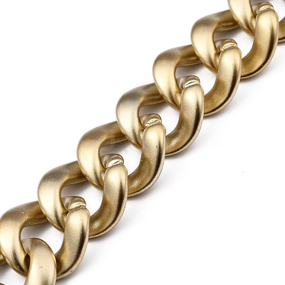Handmade Spray Painted CCB Plastic Curb Chains AJEW-JB00737-02-1