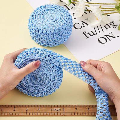 2 Rolls 2 Sizes Polyester Elastic Ribbon EW-TA0001-02J-1