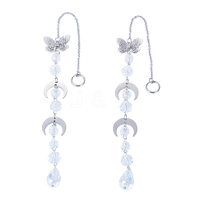 2Pcs Glass Teardrop Window Hanging Suncatchers HJEW-TADJ0019-1