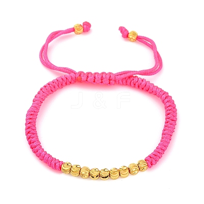 Polyester Cord Braided Bead Bracelets for Women BJEW-L698-01G-09-1