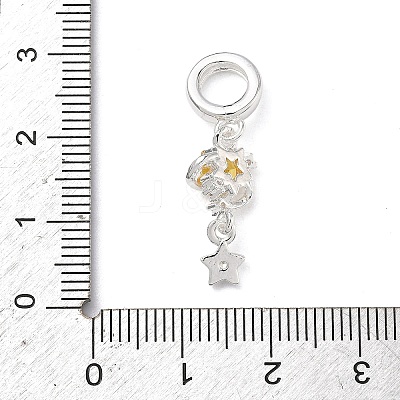 Brass Pave Gold Cubic Zirconia European Dangle Charms KK-K407-37S-01-1