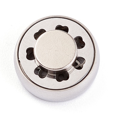 304 Stainless Steel Magnetic Diffuser Locket Aromatherapy Essential Oil Buckle AJEW-M027-11P-1