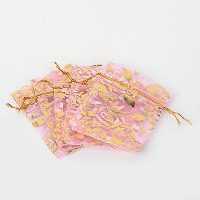 Rose Printed Organza Bags OP-R021-7x9-01-1