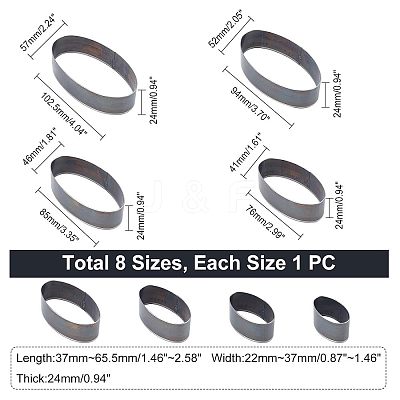 8 Sizes Oval-shaped High Carbon Steel Hole Puncher Set DIY-WH0259-71-1