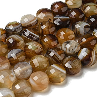 Natural Banded Agate Beads Strands G-K351-A09-02-1