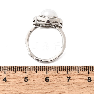 Adjustable Brass Micro Pave Cubic Zirconia Finger Rings CU-CBABA66-02P-1