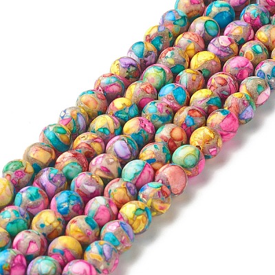Assembled Natural & Dyed Magnesite Beads Strands G-L575-02L-B-1
