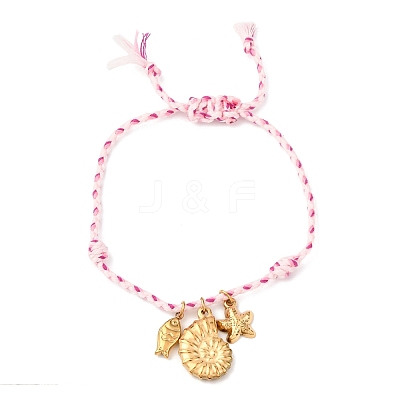 304 Stainless Steel Charm Bracelets BJEW-D369-02G-1