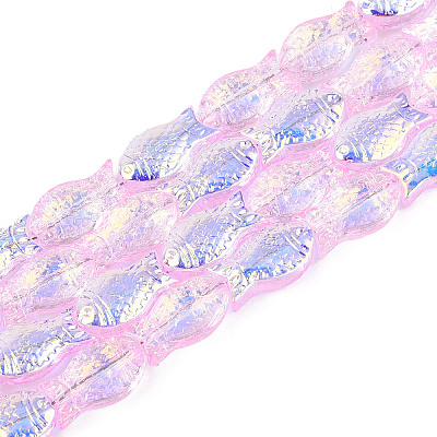 Transparency Electroplate Glass Beads Strands GLAA-T023-40A-06-1