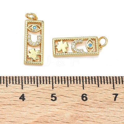 Brass Micro Pave Cubic Zirconia Pendants KK-A291-14G-1