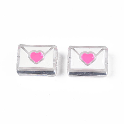 Valentine's Day Transparent Acrylic Beads X-ACRC-S039-11G-1
