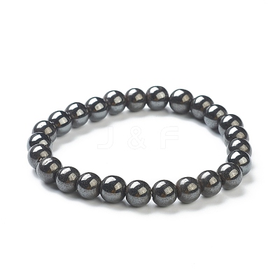 Synthetic Non-magnetic Hematite Beaded Stretch Bracelets BJEW-D446-C-22-1