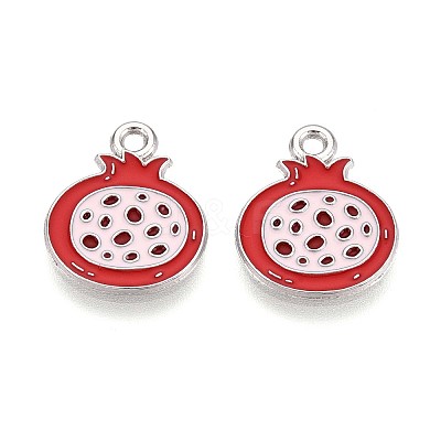 Fruit Alloy Enamel Charms PALLOY-S058-01P-14-1