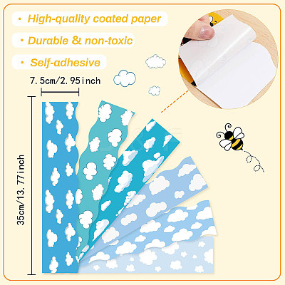 60pcs Coated Paper Border Decorative Stickers STIC-WH0020-001-1