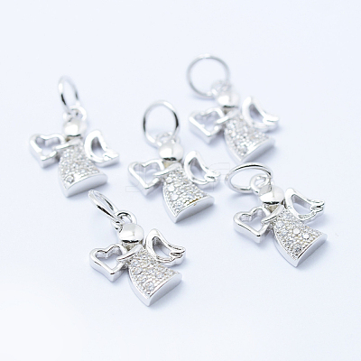 Brass Micro Pave Cubic Zirconia Charms KK-P133-03P-NR-1