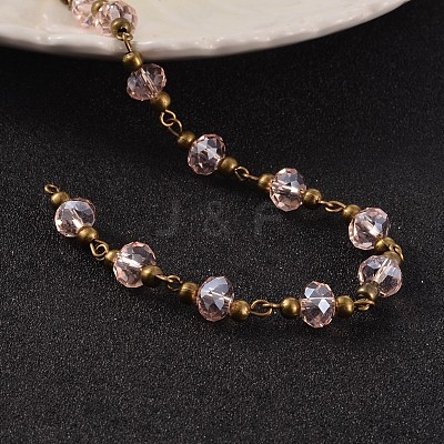 Handmade Glass Beaded Chains for Necklaces Bracelets Making AJEW-JB00187-07-1