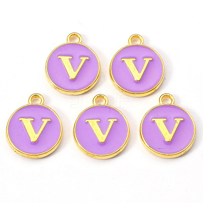 Golden Plated Alloy Enamel Charms ENAM-S118-10V-1