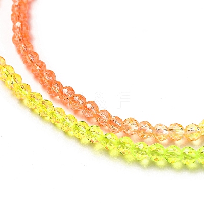 Transparent Gradient Color Glass Beads Strands X1-GLAA-H021-01B-09-1