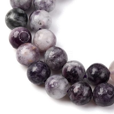 Natural Lepidolite Beads Strands G-G284-A02-8mm-1