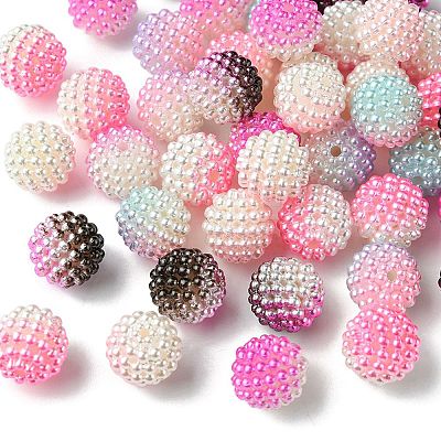 50Pcs 5 Colors Imitation Pearl Acrylic Beads OACR-FS0001-62A-1