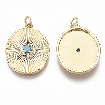 Brass Pendant Cabochon Settings X-KK-R136-014-NF-1
