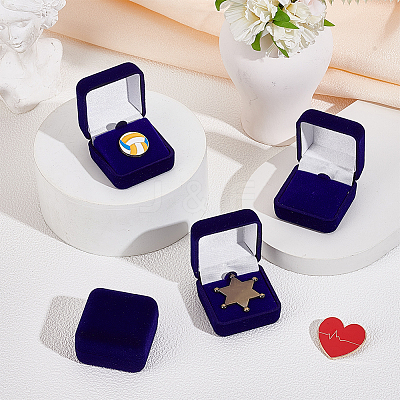 Plastic Cover with Velvet Brooch Packing Boxes VBOX-WH0012-08A-1