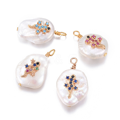 Natural Cultured Freshwater Pearl Pendants PEAR-E013-17-1