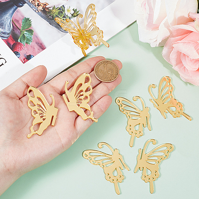 15Pcs 3 Styles Hollow Butterfly Acrylic Mirror Effect Cake Toppers DIY-SC0024-81A-1