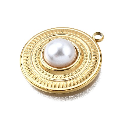 Plastic Pearl Pendants STAS-Q360-03D-G-1