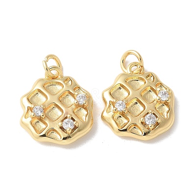 Brass Micro Pave Clear Cubic Zirconia Pendants LS-KK-Q031-05G-1