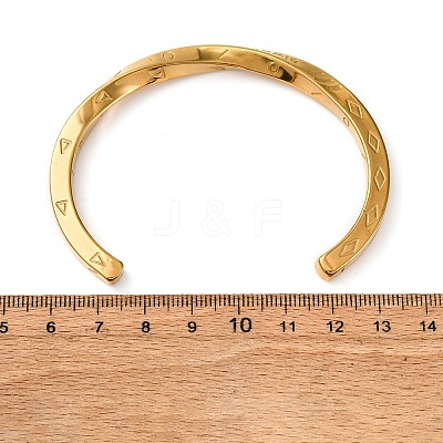 Always In My Heart 304 Stainless Steel Cuff Bangles for Women BJEW-D361-01G-1