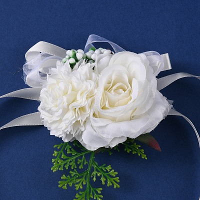 Silk Wrist Corsage AJEW-WH0248-39E-1