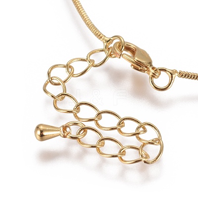 Brass Round Snake Chain Necklaces Making MAK-L025-02G-1
