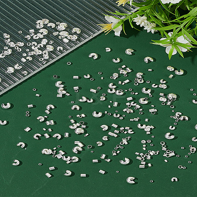 360Pcs 12 Styles Brass & Iron Crimp Beads FIND-LP0001-04-1