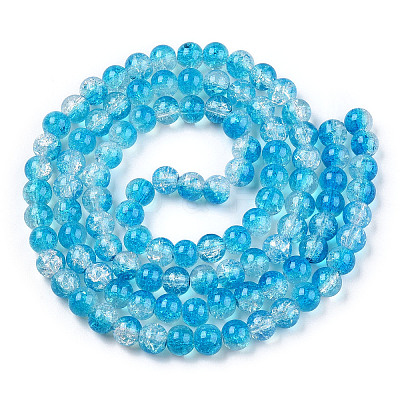 Transparent Crackle Baking Paint Glass Beads Strands DGLA-T003-01A-05-1