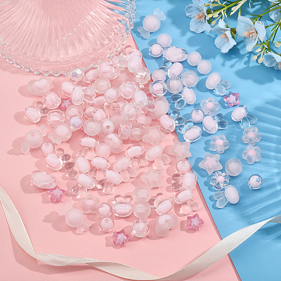 18 Style Transparent Acrylic Beads TACR-CA0001-20-1