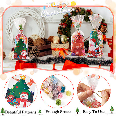 40Pcs 4 Styles Christmas Theme OPP Self-adhesive Cookie & Snacks Package Bags CON-TAC0010-90A-1