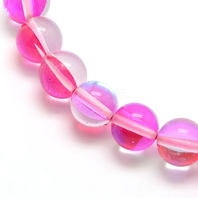 Synthetic Moonstone Beads Strands G-F143-6mm-M-1