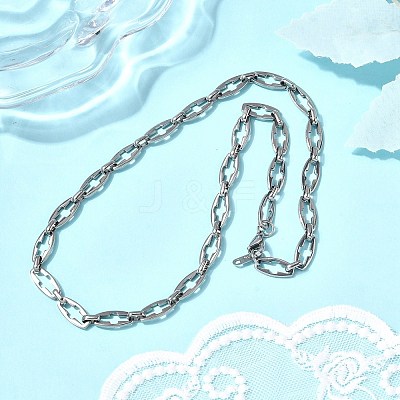 304 Stainless Steel Cross Link Chain Necklaces for Women Men NJEW-JN05431-01-1