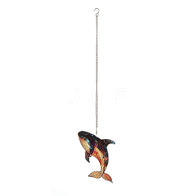 Stained Acrylic & Iron Suncatchers HJEW-F022-01A-1