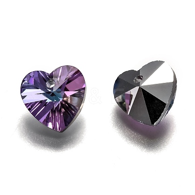 Electroplate Glass Charms X-G030V10mm-001HE-1