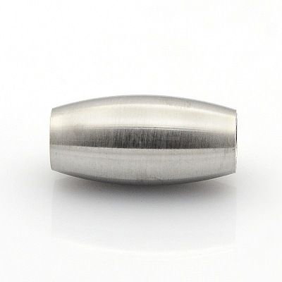 Tarnish Resistant 304 Stainless Steel Matte Surface Magnetic Clasps with Glue-in Ends STAS-O042-C-12-1
