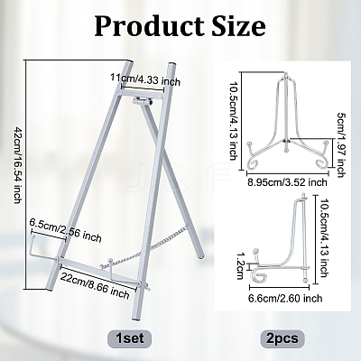 1Pc Iron Display Easel Plate Display Photo Holder Stands ODIS-OC0002-03-1