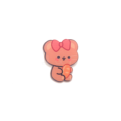 Bear with Bowknot Brooch Pin JEWB-TAC0002-67-1