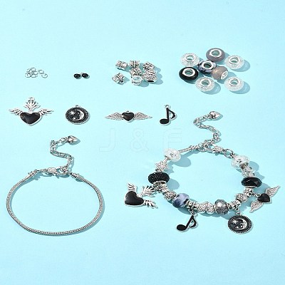 DIY Alloy & Brass European Style Bracelet Making Kits DIY-FS0007-23-1