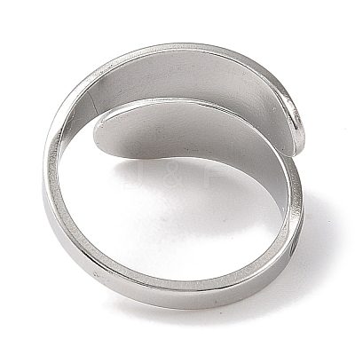304 Stainless Steel Open Cuff Ring for Women RJEW-F166-14P-02-1