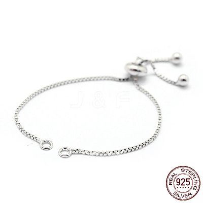 Anti-Tarnish Rhodium Plated Sterling Silver Chain Bracelet Making X-MAK-L016-001P-1