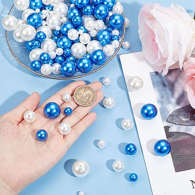 DIY Acrylic & ABS Plastic Imitation Pearl Round Beads Jewelry Making Finding Kit DIY-SC0024-60-1