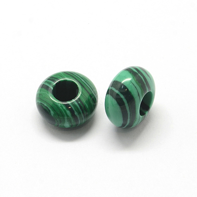 Synthetic Malachite European Large Hole Beads G-Q442-06-1